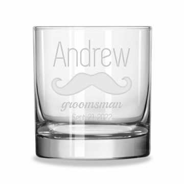 Mustache | Personalized 11oz Whiskey Glass